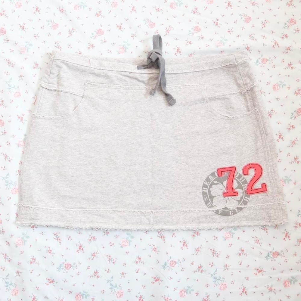 ocean pacific terry cloth mini skirt y2k beach mini skirt hibiscus